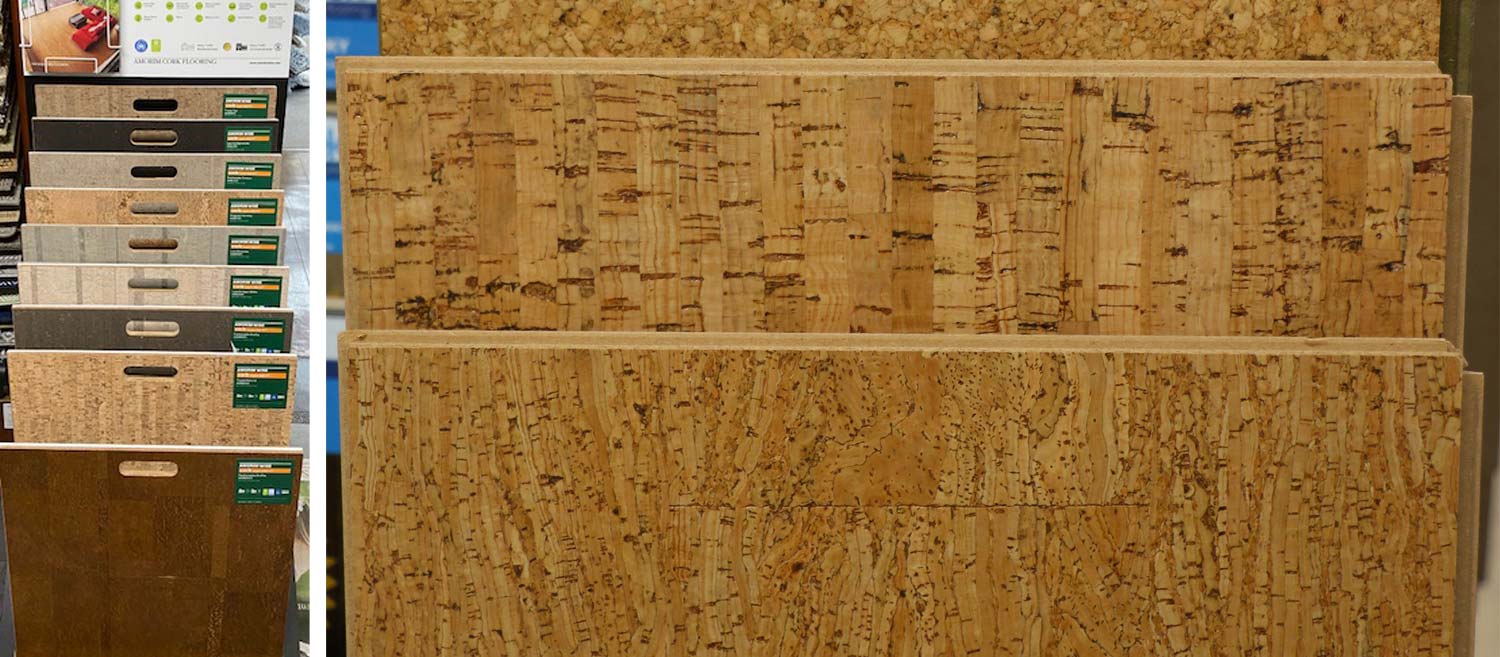 Cork flooring collage image