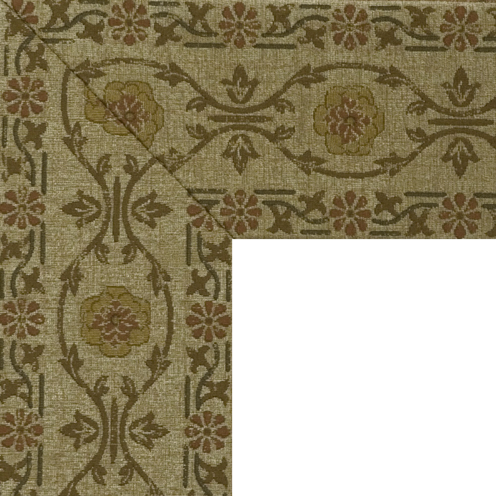 Fibreworks area rug chenille beige mallflower border