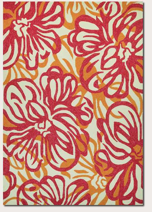 Couristan Area Rug Polypropylene Water Resistant Hibiscus